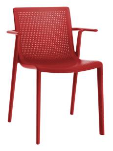 Krzesło BEEKAT z podłokietnikami czerwony