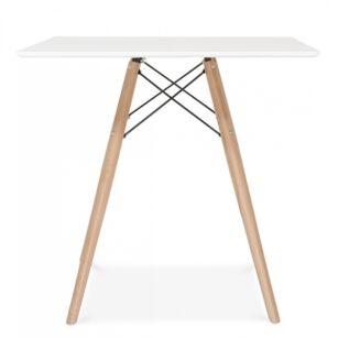 Stół kwadratowy drewniane nogi DSW SQUARE 80x80 biały-buk naturalny