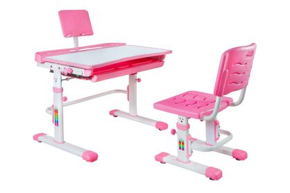 Zestaw dziecięcy biurko regulowane z krzesłem CANDY ND-25 różowy