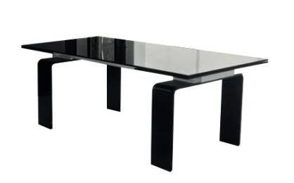 Stół rozkładany szklany ATLANTIS BLACK 140/200 czarny