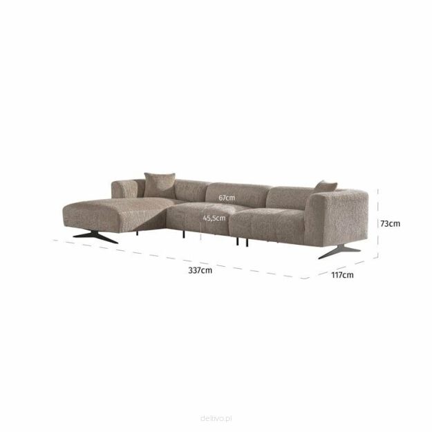 RICHMOND sofa narożna HOXTON L ciepły     beż