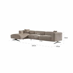 RICHMOND sofa narożna HOXTON L ciepły     beż