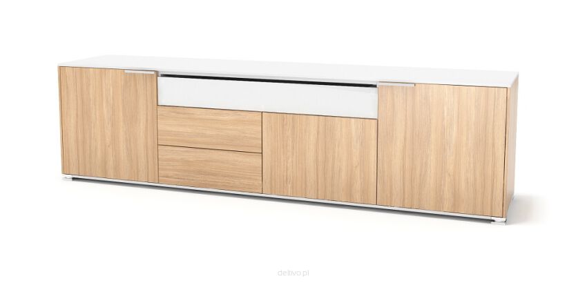 Komoda niska ze szklaną szufladą dekoracyjną ARKADIUS AC-6