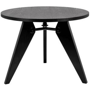 Stół okrągły drewniany industrialny JOSEF 95 cm czarny 