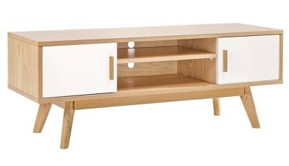 Stolik RTV TRAVIS 120 cm dąb naturalny-biały