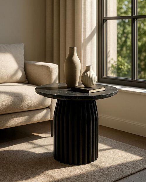 MaMaison stolik LEVANTE czarny marmur /   drewno