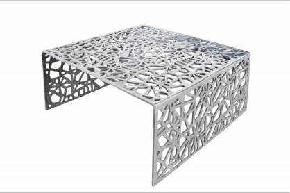 Nowoczesny stolik kawowy ABSTRACT 60cm srebrne aluminium