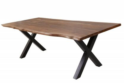 Stół industrialny AMAZONAS X 180 cm naturalny-czarny