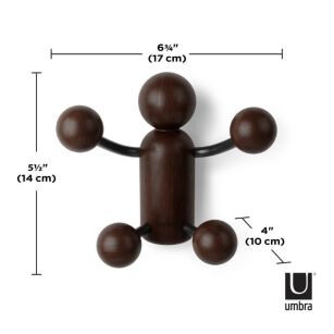 UMBRA wieszak ścienny WOODY WALL  HOOK czarny/orzechowy