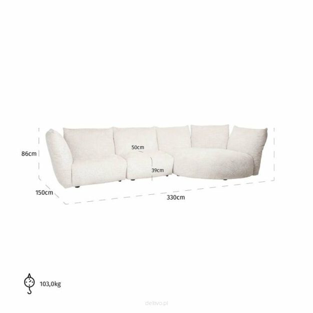 RICHMOND sofa narożna LOYD jasny beż
