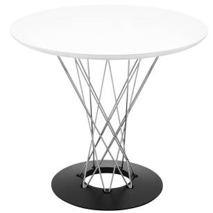Stół okrągły metalowa podstawa TWIST 80 biały-chrom-czarny