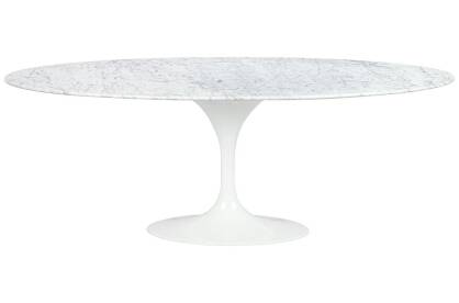 Stół owalny TULIP ELLIPSE MARBLE CARRARA biały marmur