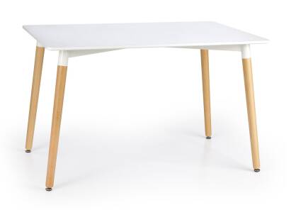 Stół CAROL prostokątny 120x80  biały mat-buk
