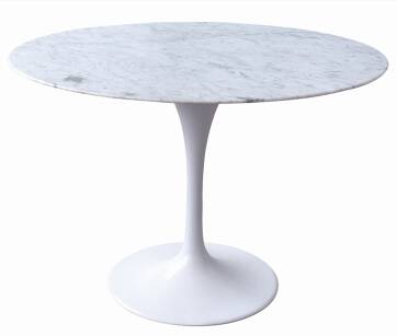 Stół okrągły metalowa podstawa TULIP MARBLE CARRARA 120 biały marmur