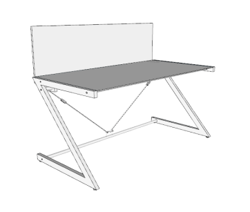 Ścianka do biurka MAIN DESK DD Z-LINE / Z-LINE czarny
